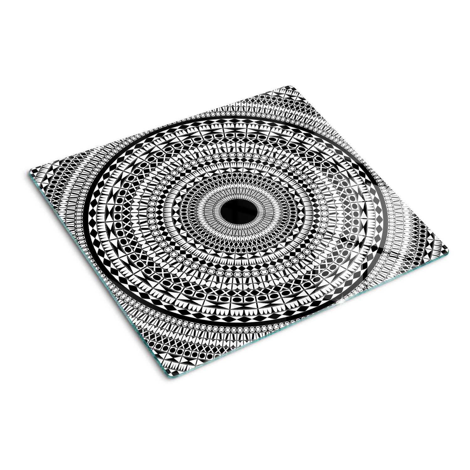 GLASPLATTE 60x52 cm Ornamentale Dekoration - Schwarz, Glas (60/0.4/52cm) - TULUP