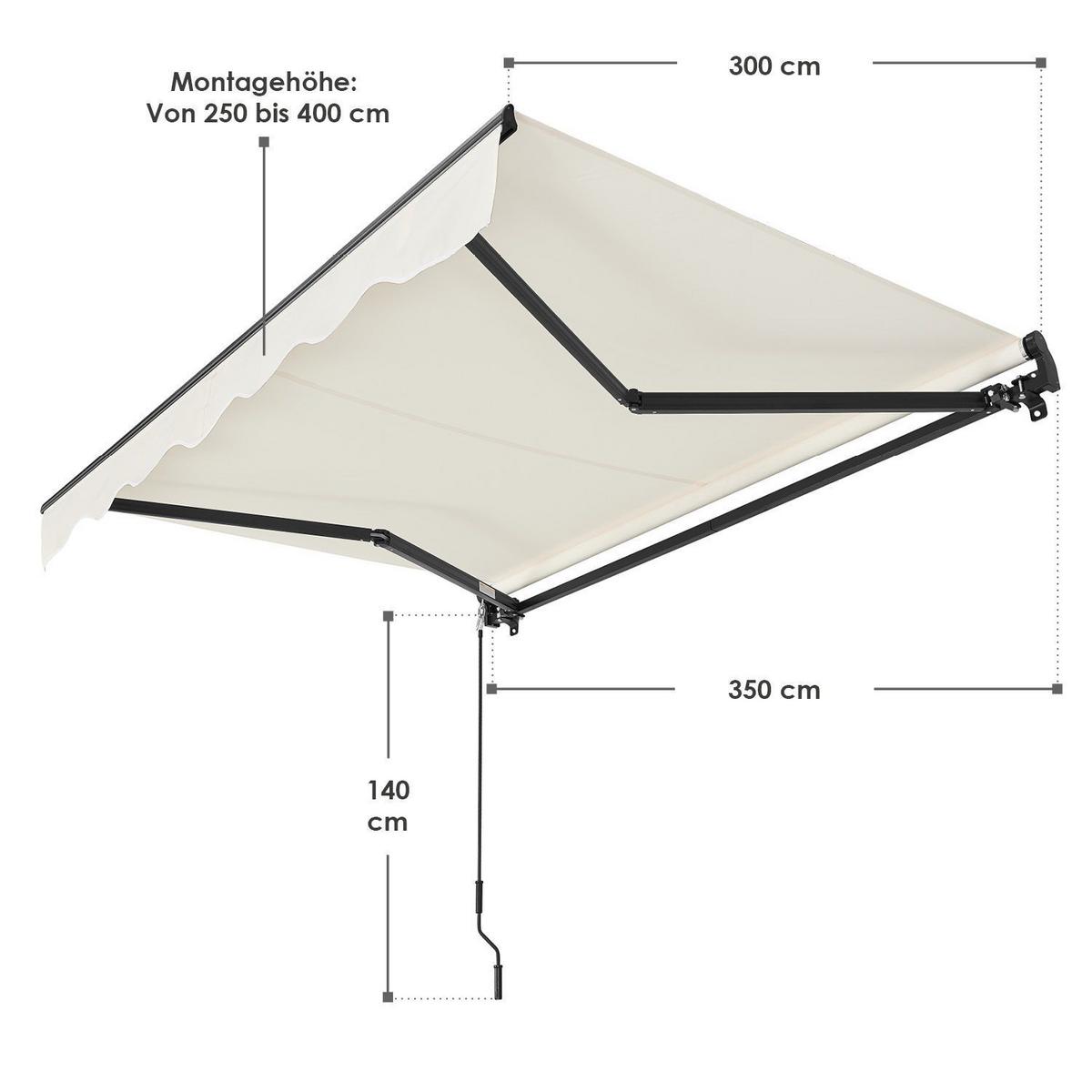 GELENKARMMARKISE beige 350x300 cm - Beige, Textil (350/250/300cm) - Juskys