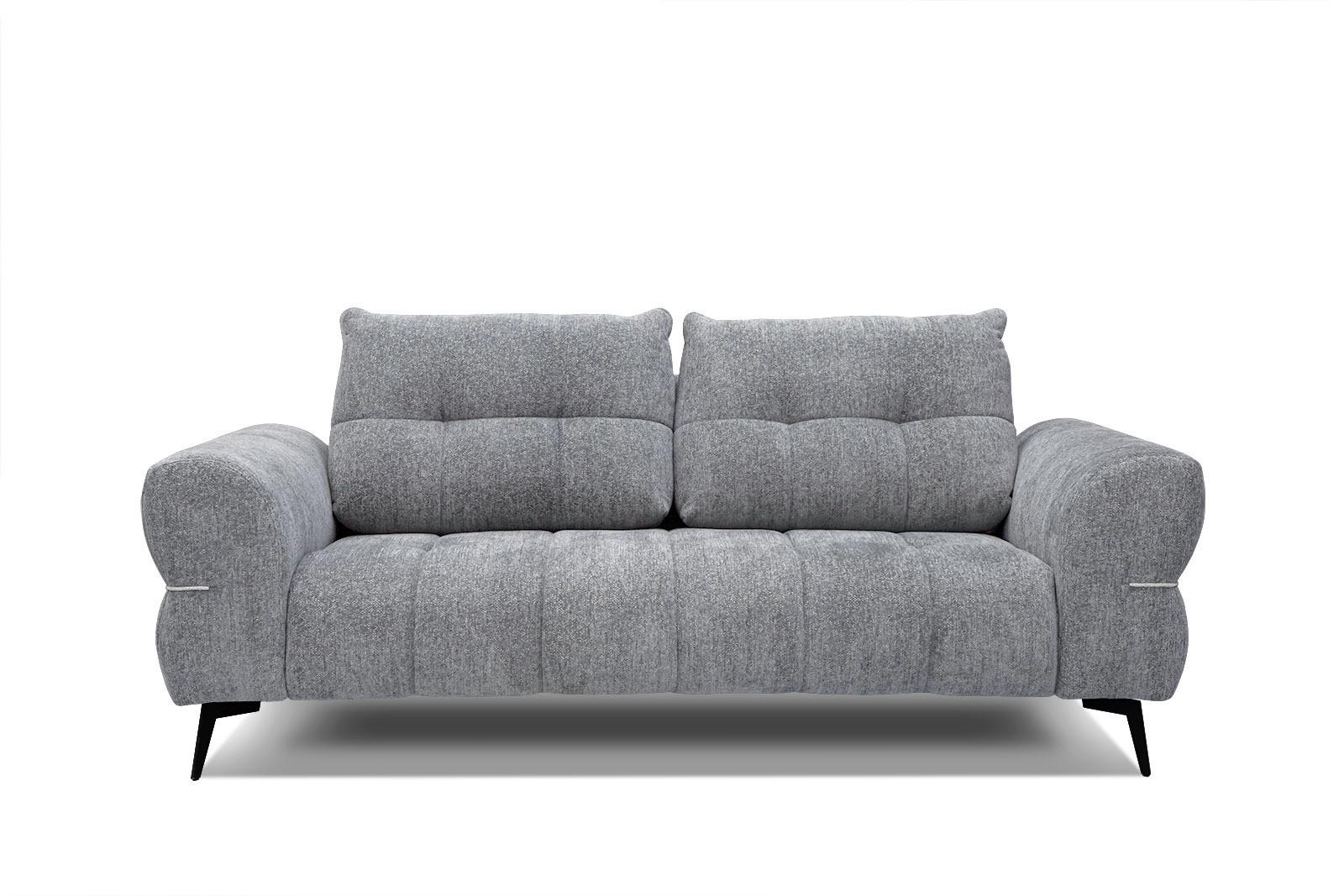 SOFA SALVINI 3-Sitzer, grau - Schwarz/Grau, Holzwerkstoff/Textil (176/88/99cm) - Wozimo