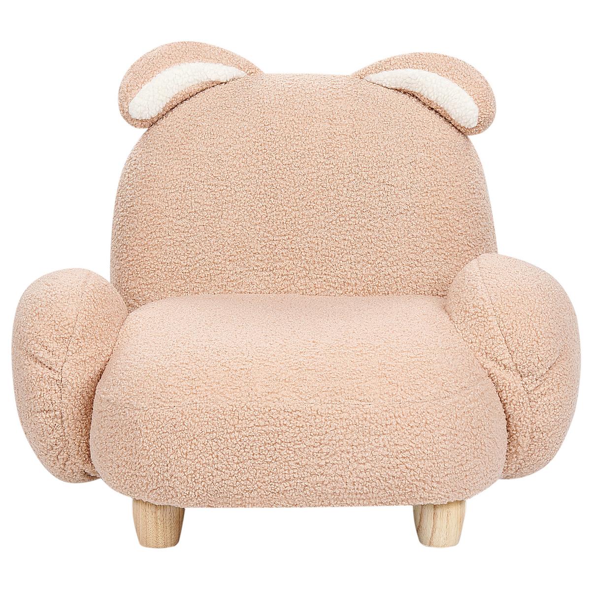 KINDERSESSEL Teddy-Optik beige Tierform Hase Kanna - Beige, Kunststoff/Textil (65/45/51cm) - Beliani