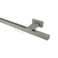 GARDINENSTANGE INNENLAUF Quadline Cubes 160 cm, 1-läufig, 20x20 mm Satin-Silber - Silberfarben, Metall (160cm) - INTERDECO