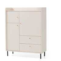 KOMMODE Gloria mit 2 Schubalden und 3 Türen - Beige/Schwarz, Holzwerkstoff/Metall (103/133/42cm) - Beautysofa