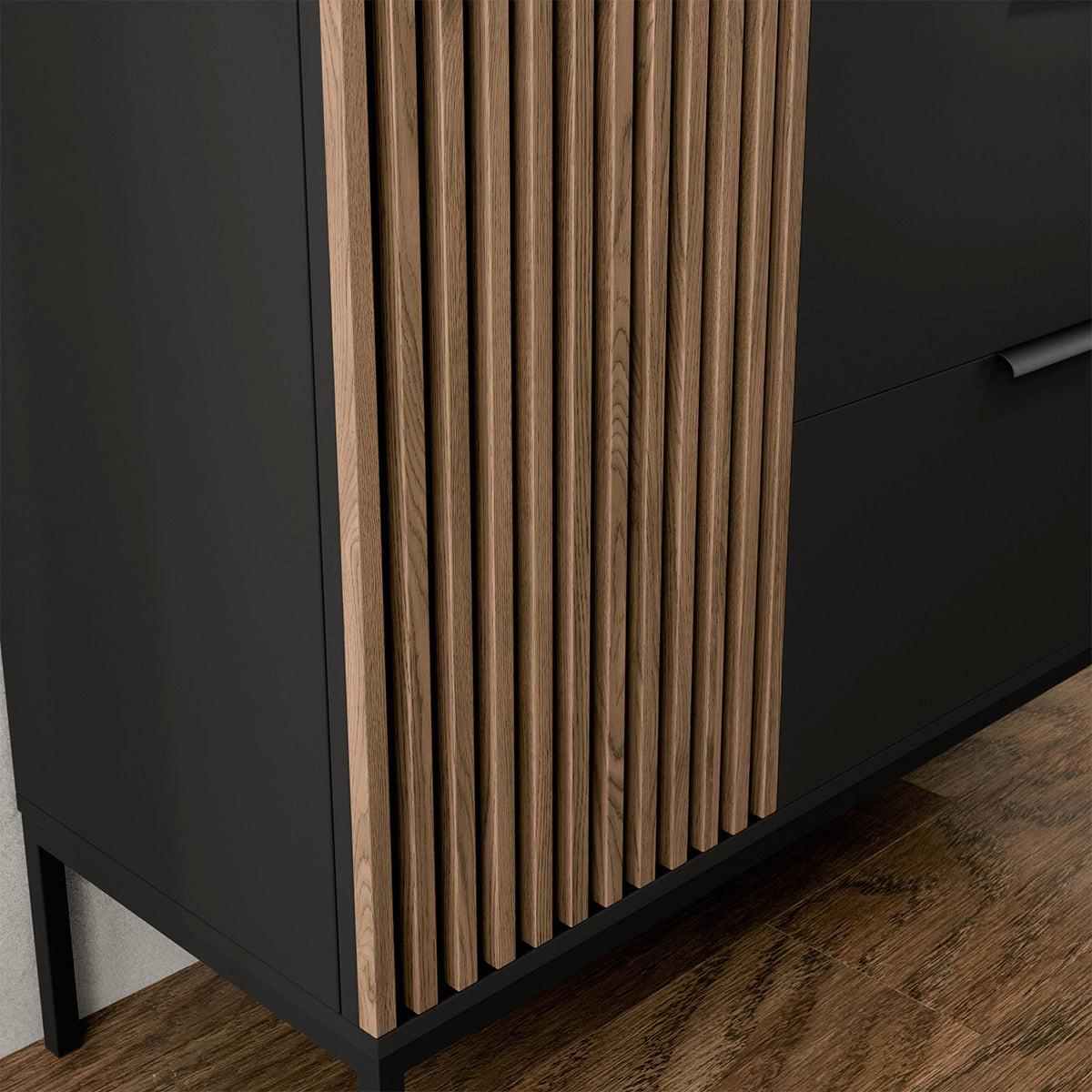 VITRINE Melchior Schwarz - Schwarz, Holzwerkstoff (100/200/60cm) - Petits-meubles