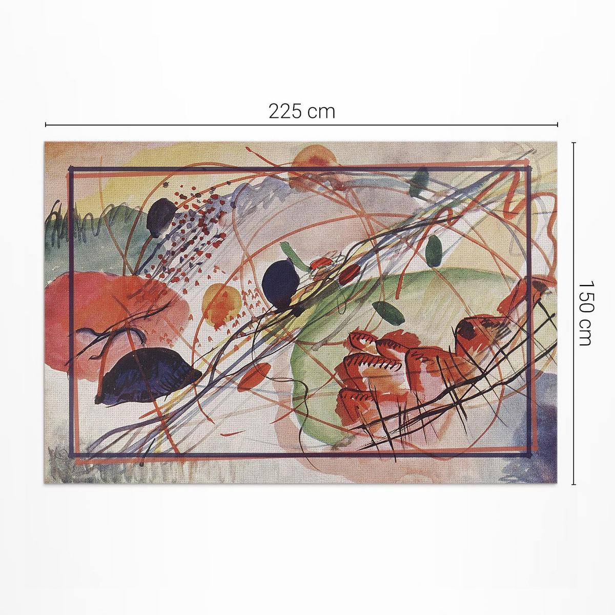 TEPPICH 150x225 cm Buntes Aquarell nach Wassily Kandinsky - Bernsteinfarben, Kunststoff (150/225cm) - Wallfluent