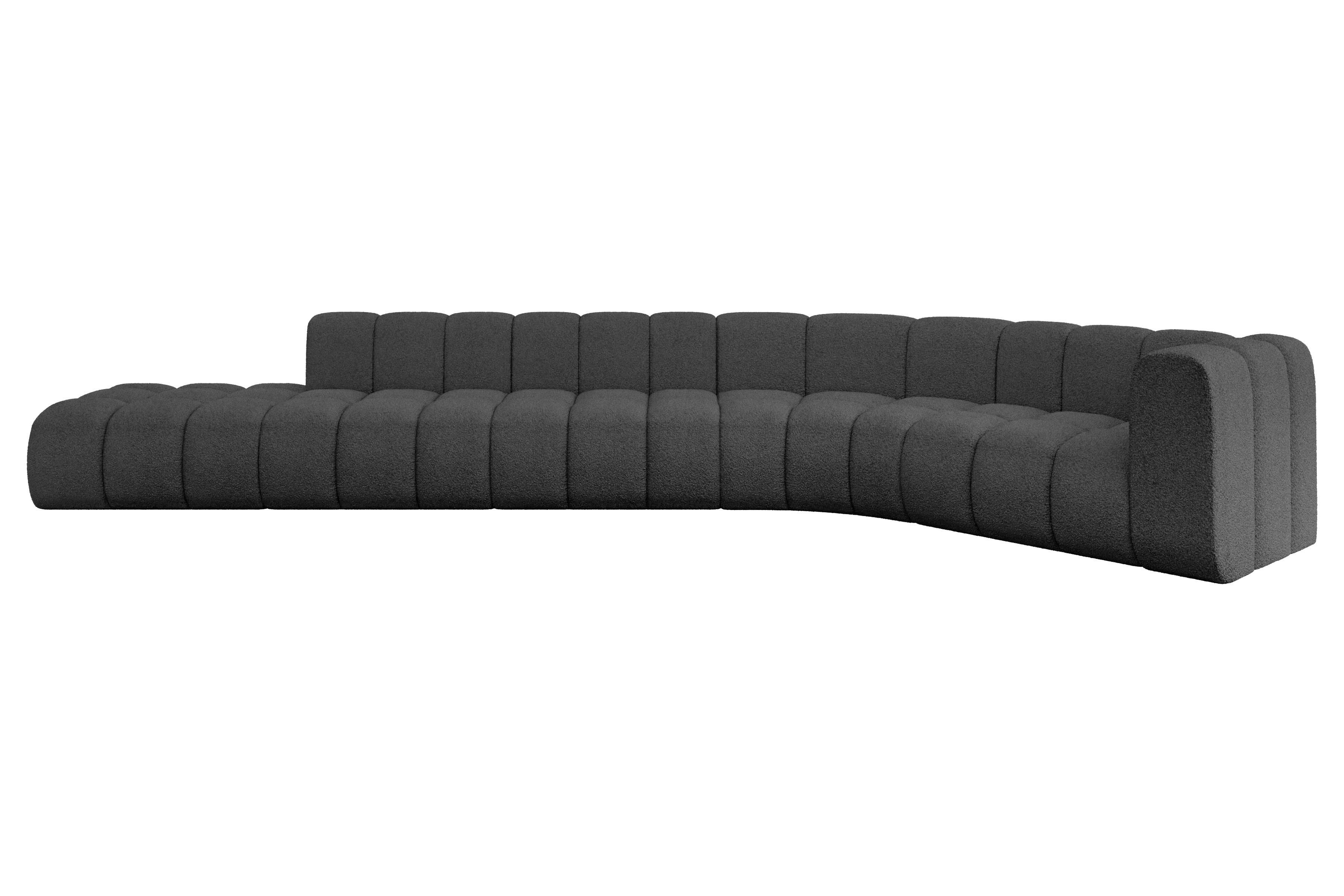 ECKSOFA modulares Sofa Tilmo-L2 - 490x194x70 cm Grau - Grau, Holzwerkstoff/Textil (490/194cm) - ALTDECOR