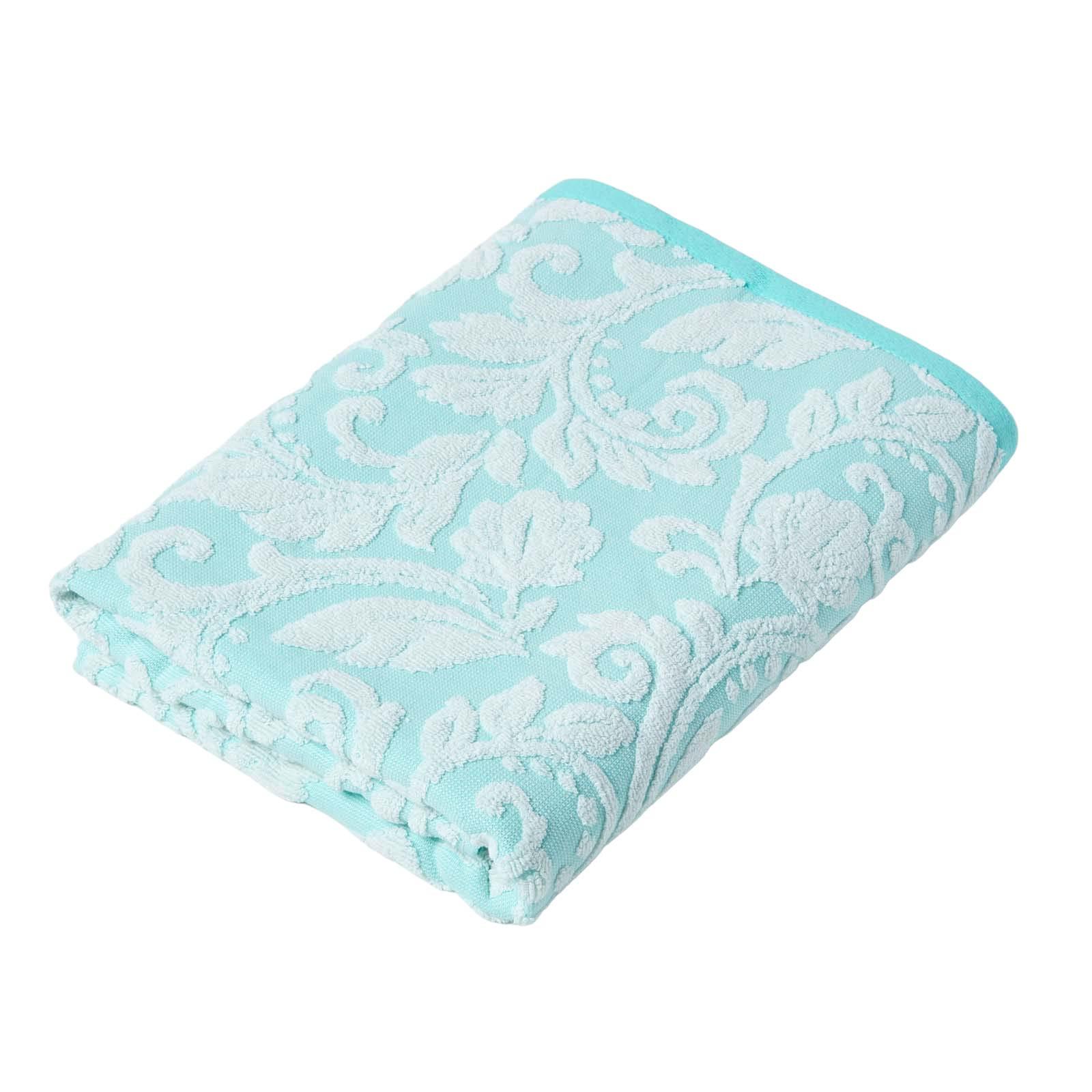 DUSCHTUCH Damast aqua 70/130 cm - Türkis, Textil (70/130cm) - Homescapes