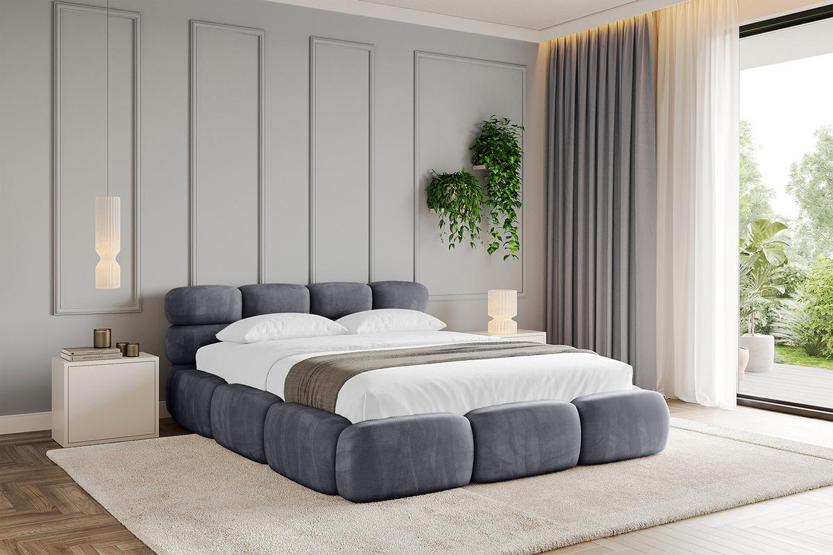 POLSTERBETT mit Bettkasten und Lattenrost, Boxbett ohne Matratze - NOMA 180x200 Dunkelgrau - Dunkelgrau, Holzwerkstoff/Textil (180/200cm) - ALTDECOR