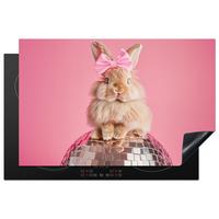 HERDABDECKPLATTE Schleife - Discoball - Kaninchen Induktionsmatte 81x52 cm - Pink, Kunststoff (81/52/0.2cm) - MuchoWow