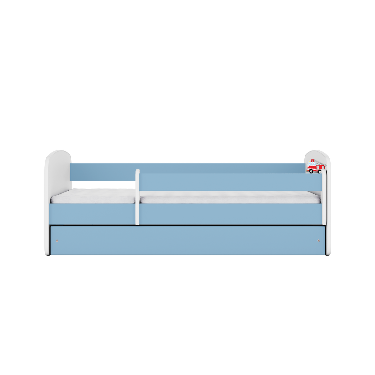 KINDERBETT Löschzug mit Schublade 180/80 90/61/184 - Blau, Holzwerkstoff (80/180cm) - RAUMHIRSCH FURNITURE