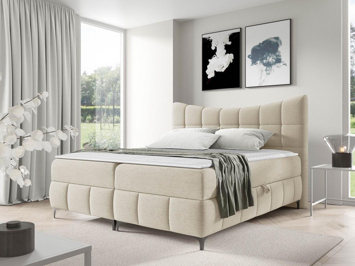BOXBETT Nova - H3 - Schwarz/Naturfarben, Holz/Textil (180/200cm) - MIRJAN24