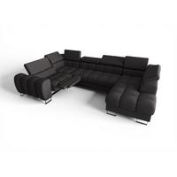 WOHNLANDSCHAFT Bastien Relax - Dunkelgrau, Holzwerkstoff/Textil (350/95/198cm) - Fun Möbel