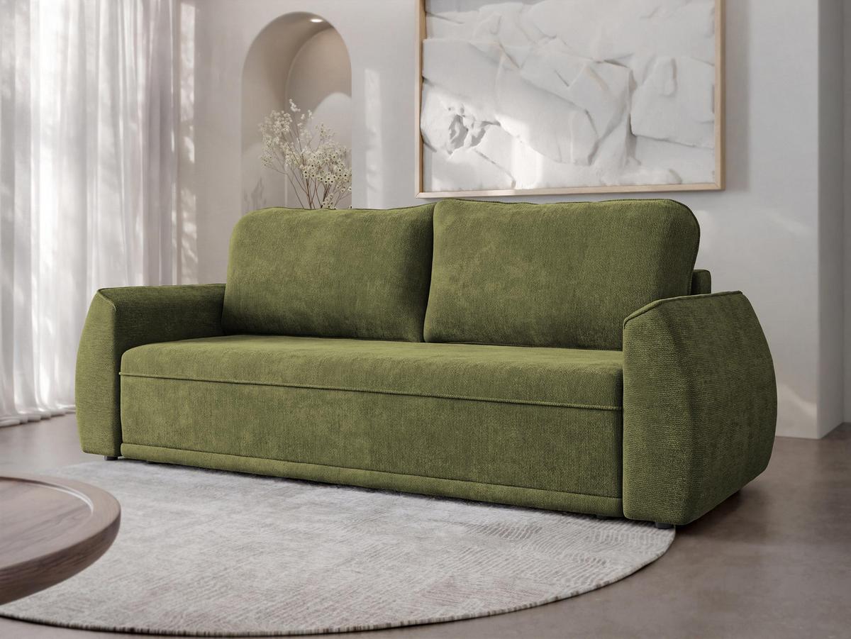 SCHLAFSOFA Floxi - Schwarz/Grün, Holz/Kunststoff (244/96/96cm) - MIRJAN24