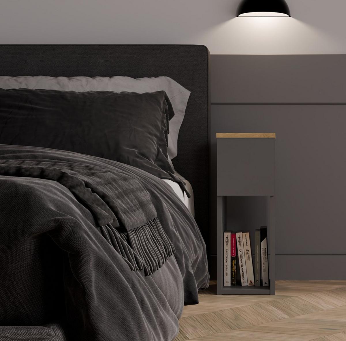 NACHTTISCH Anthrazit, Artisan 20/55/30 - Anthrazit, Holzwerkstoff (20/55/30cm) - RAUMHIRSCH FURNITURE