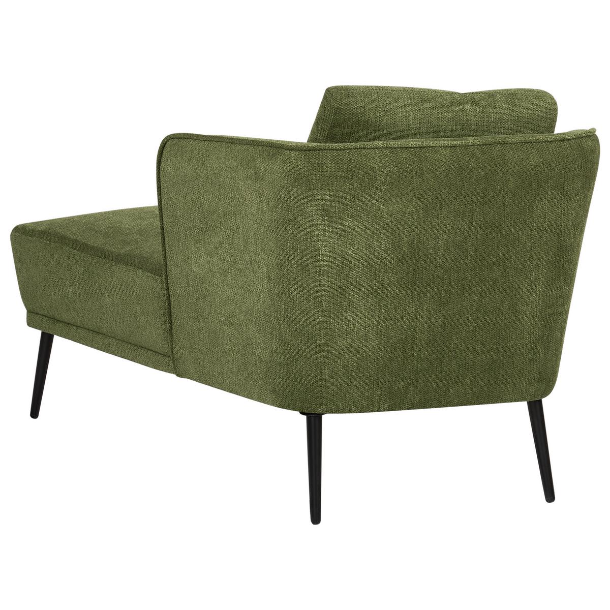 CHAISELONGUE-LINKSSEITIGE Stoff Dunkelgrün Artheze - Dunkelgrün/Schwarz, Textil (148/70/64cm) - Beliani