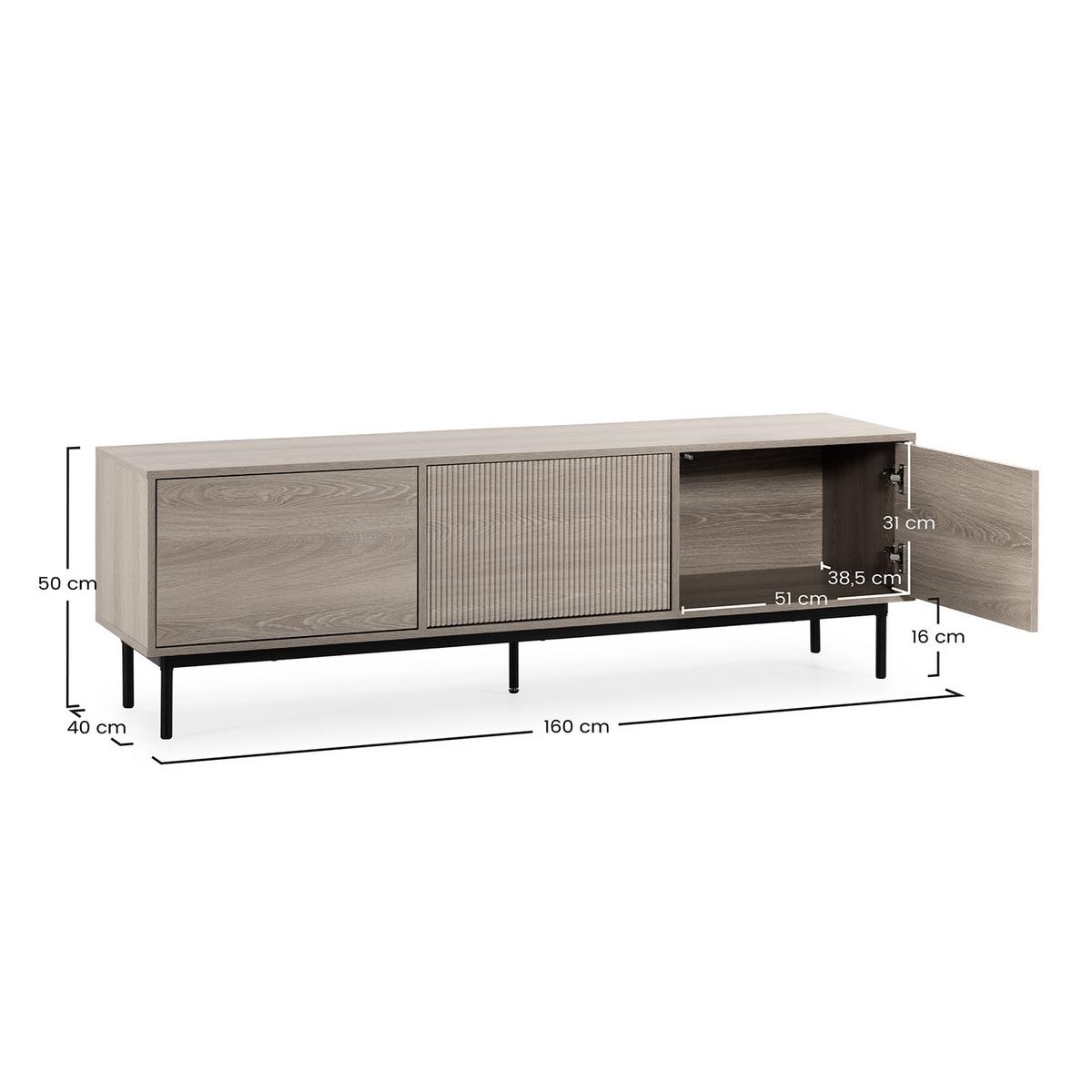 TV-ELEMENT Florida 3 türen Eiche-Optik - Eichefarben, Holzwerkstoff (160/50/40cm) - VS Venta-stock