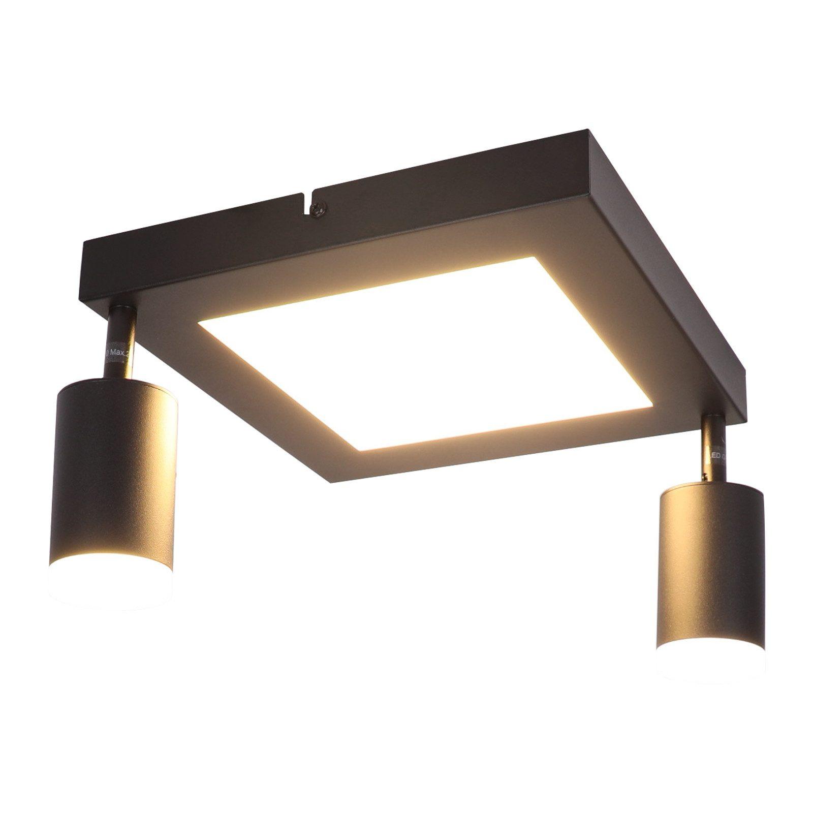 DECKENSTRAHLER Blaubeuren 2-flammig 10/8/16.9 cm - Schwarz, Metall (10/8/16.9cm) - Nettlife