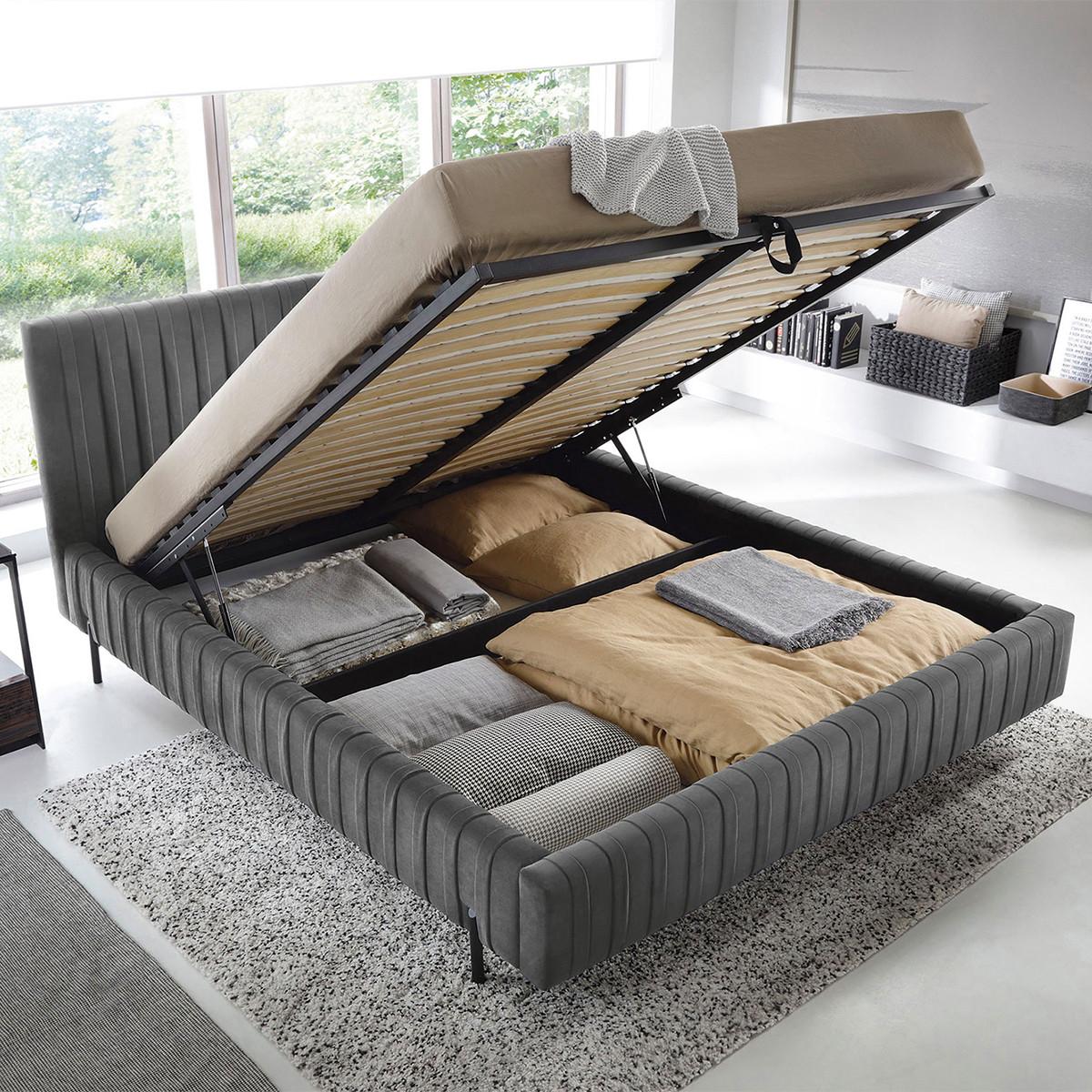 BOXBETT 160/200 Ori Grau - Grau, Holz (160/200cm) - Petits-meubles