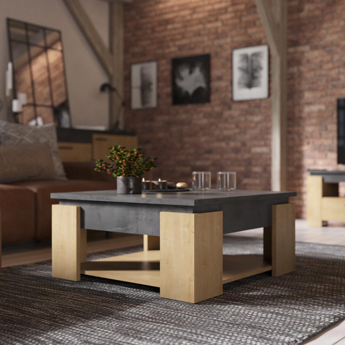 COUCHTISCH - austin 80/80/37,2 cm - Eschefarben, Holzwerkstoff (80.8/80/37.2cm) - Calicosy