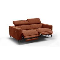 RELAXSOFA MORELLO 3-Sitzer, rostrot, 2 x Relax Zero Gravity - Orange, Holz/Textil (206/82/103cm) - Wozimo