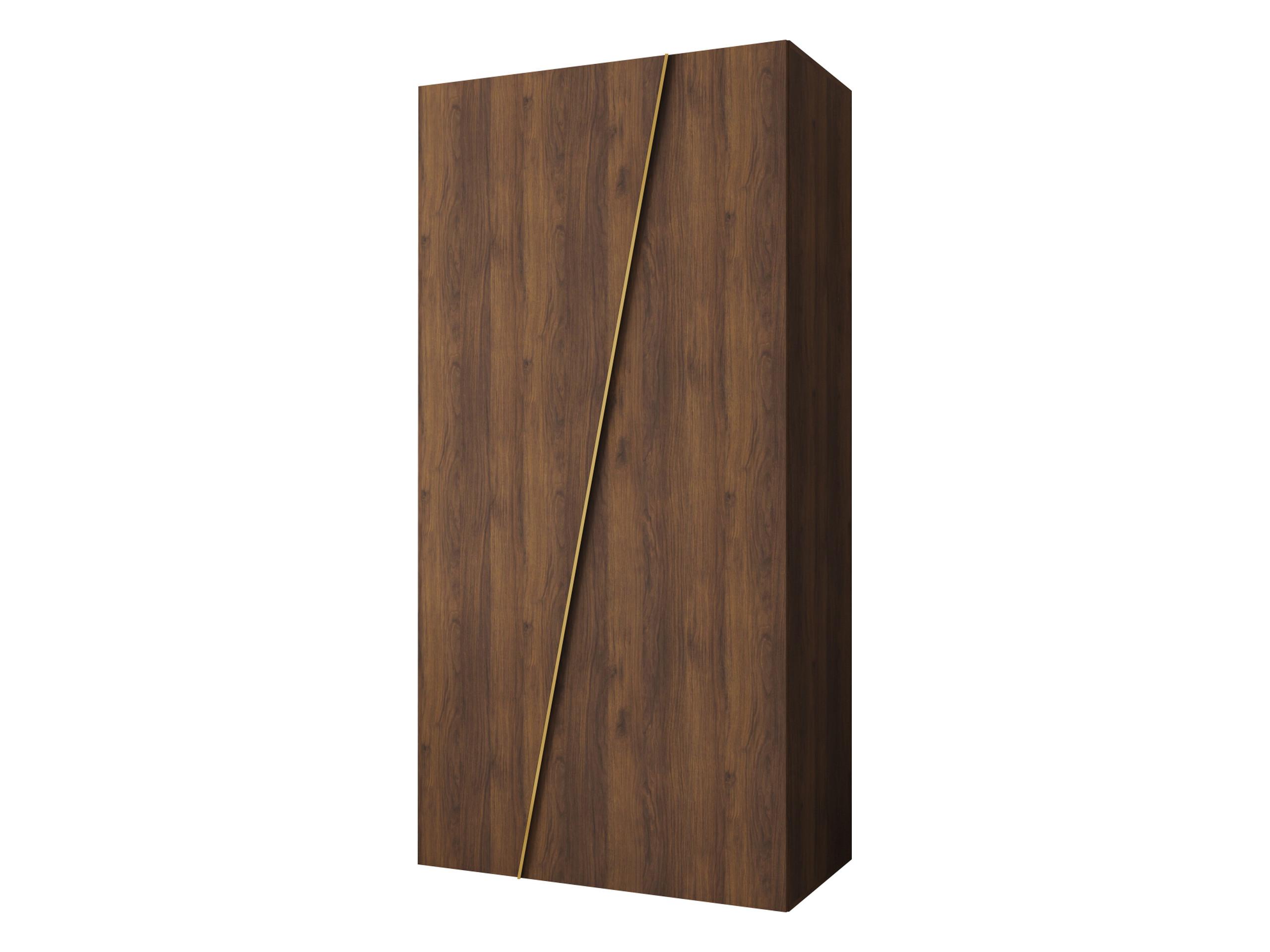 DREHTÜRENSCHRANK Zen 100 cm - Goldfarben/Nussbaumfarben, Holzwerkstoff/Kunststoff (100/202/50cm) - MIRJAN24