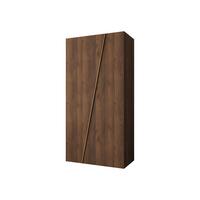 DREHTÜRENSCHRANK Zen 100 cm - Goldfarben/Nussbaumfarben, Holzwerkstoff/Kunststoff (100/202/50cm) - MIRJAN24