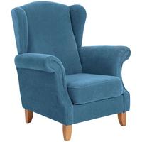 OHRENSESSEL Katria Bezug Veloursstoff Buche natur / petrol - Blau, Kunststoff (88/108/84cm) - 58aufmkessel