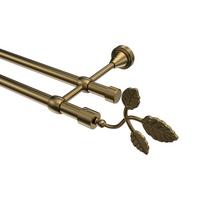 GARDINENSTANGE Primus Alessia 120 cm, 2-läufig (ohne Ringe), 16 mm Ø Messing Antik - Messingfarben/Bronzefarben, Metall (120cm) - INTERDECO