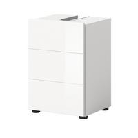 WASCHBECKENUNTERSCHRANK Weiß Hochglanz 38 cm, Bad Unterschrank 1-türig - Weiß Hochglanz/Schwarz, Holzwerkstoff/Kunststoff (38/56/34cm) - Inn.Furn
