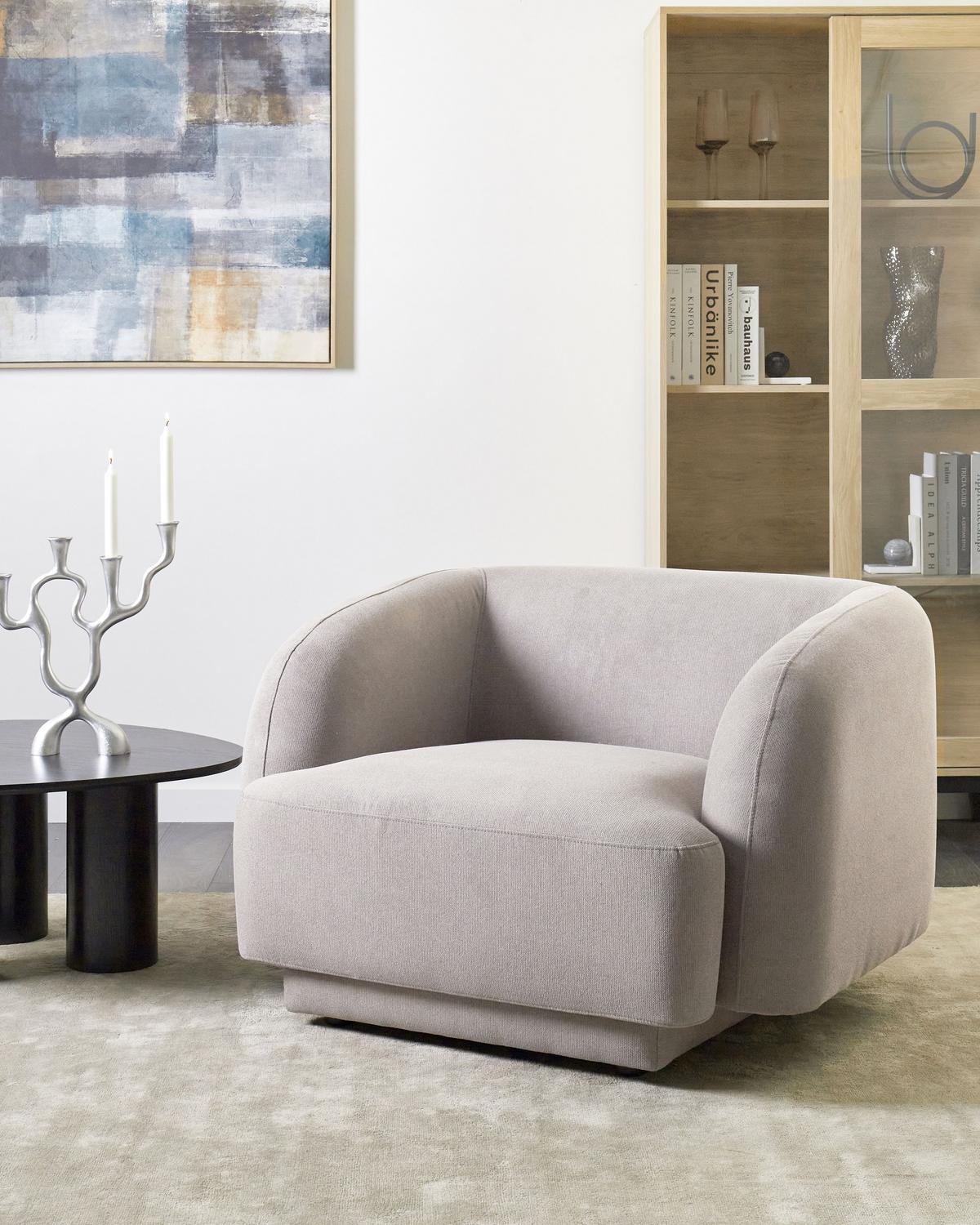 SESSEL Hellgrau Skjanes - Hellgrau, Textil (102/69/81cm) - Beliani