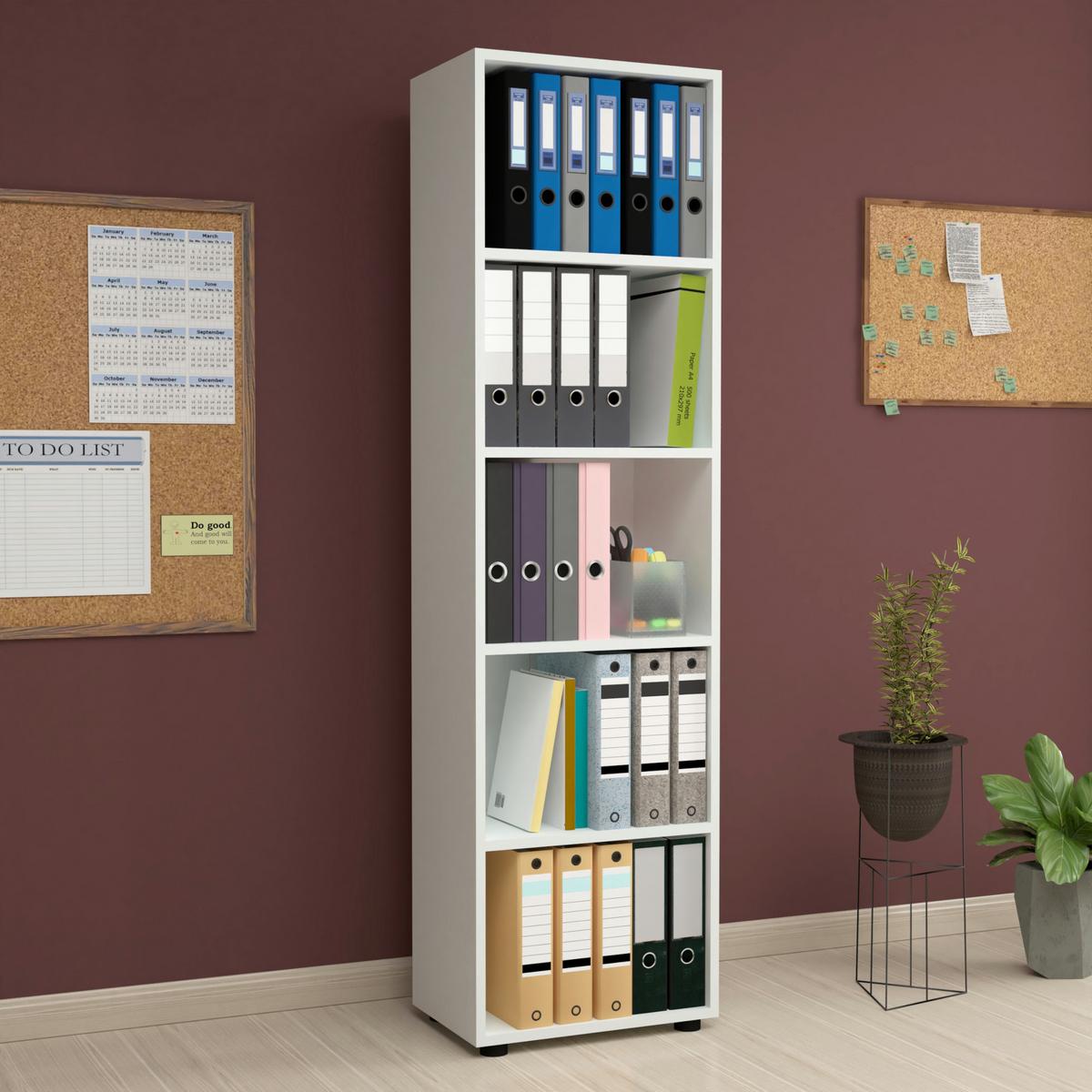 BÜCHERREGAL Vara - Weiß, Holzwerkstoff (49/178/30cm) - [en.casa]
