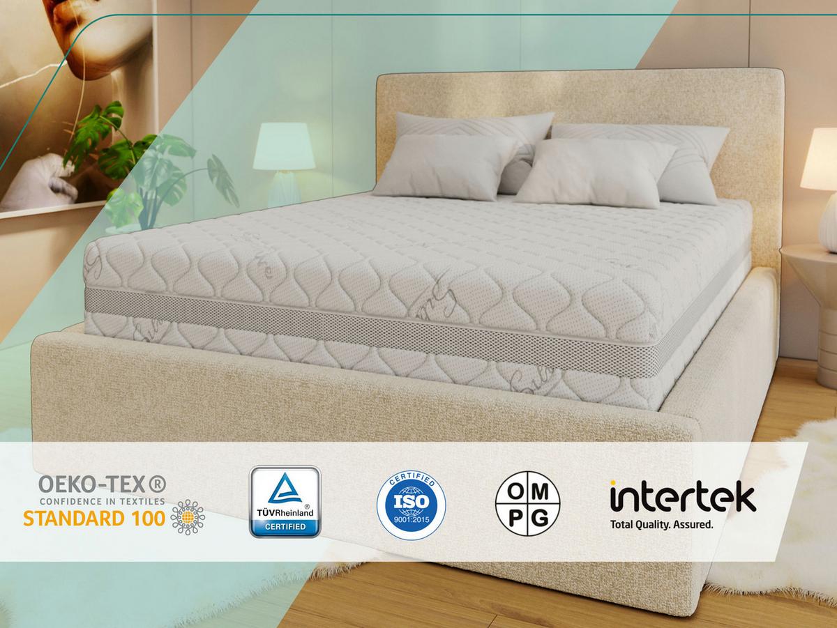 TASCHENMATRATZE COVE - 140/200 - H3 - Sivo - Weiß, Textil (140/200cm) - MKS
