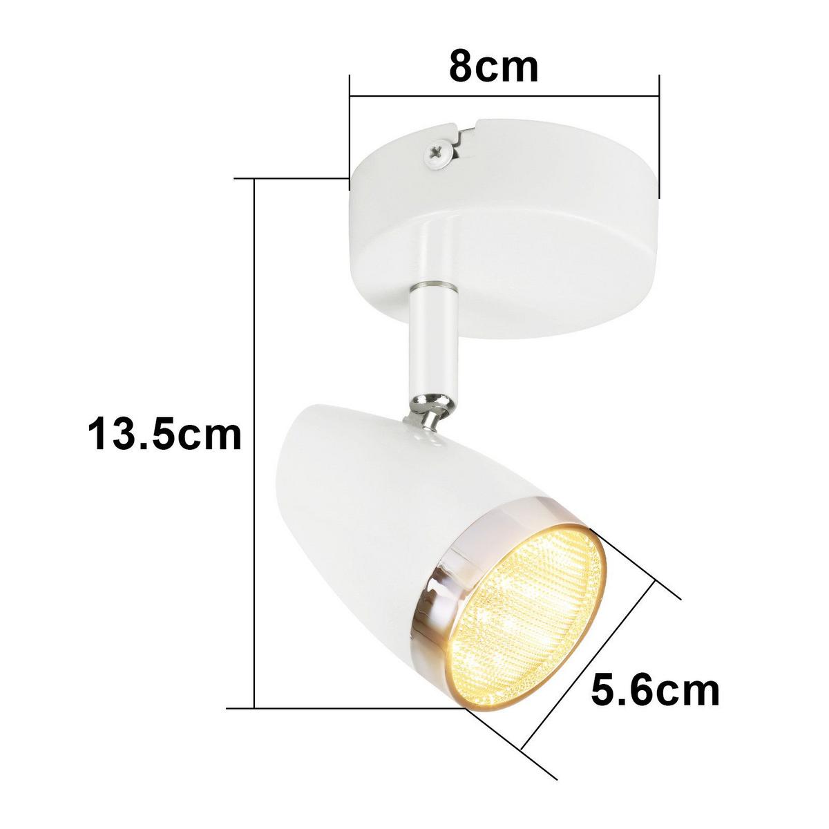 LED-DECKENSTRAHLER Lethbridge 8/13.5/5.6cm - Weiß, Metall (8/13.5/5.6cm) - Nettlife