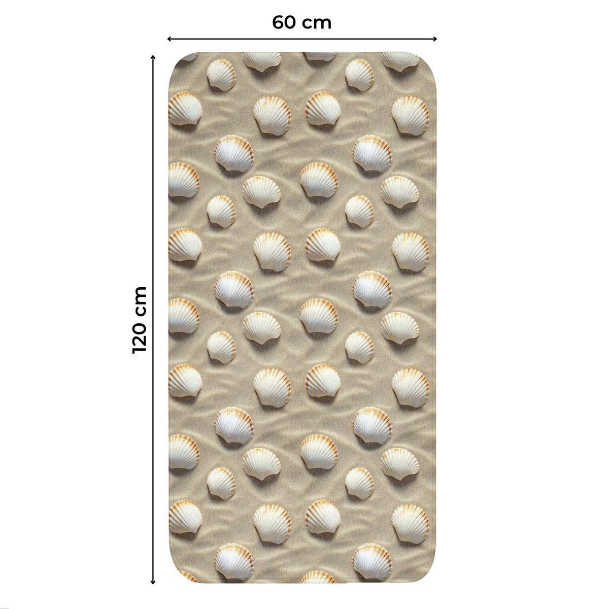 WC-VORLEGER Muscheln - Sand - Maritim Toilettenvorleger 60x120 cm - Sandfarben, Textil (60/1cm) - OnlyWow