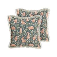 DEKOKISSEN 2er-Set Grün 45/45 cm Alstroemeria - Grün, Naturmaterialien/Textil (45/45cm) - Beliani