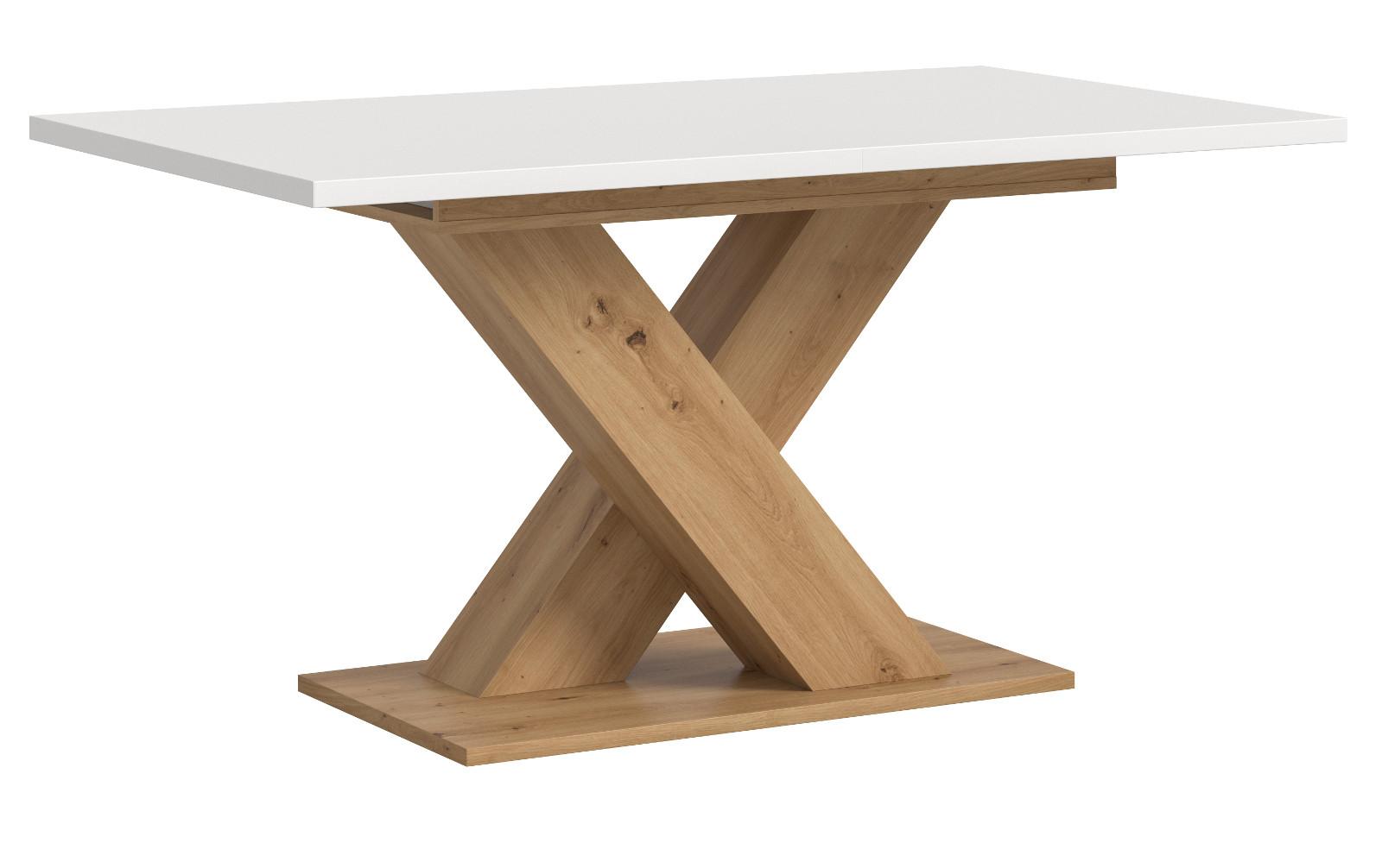 ESSTISCH weiß, Eiche Artisan, Küchentisch ausziehbar 150 - 190 cm - Weiß/Eiche Artisan, Holzwerkstoff/Metall (150/90/76cm) - Inn.Furn
