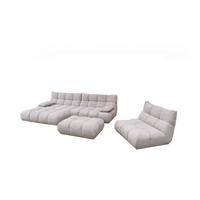 SITZGRUPPE VIVIEN 3ER SET Silber Cord (1er-Set) - Silberfarben, Kunststoff/Textil (359/85/510cm) - KAWOLA