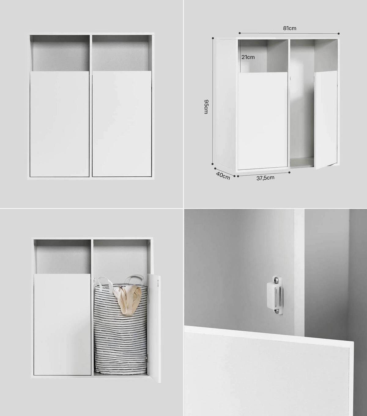 MEHRZWECKSCHRANK SET Der Allzweckwaffe - Weiß, Holzwerkstoff (145/180/40cm) - Mokebo