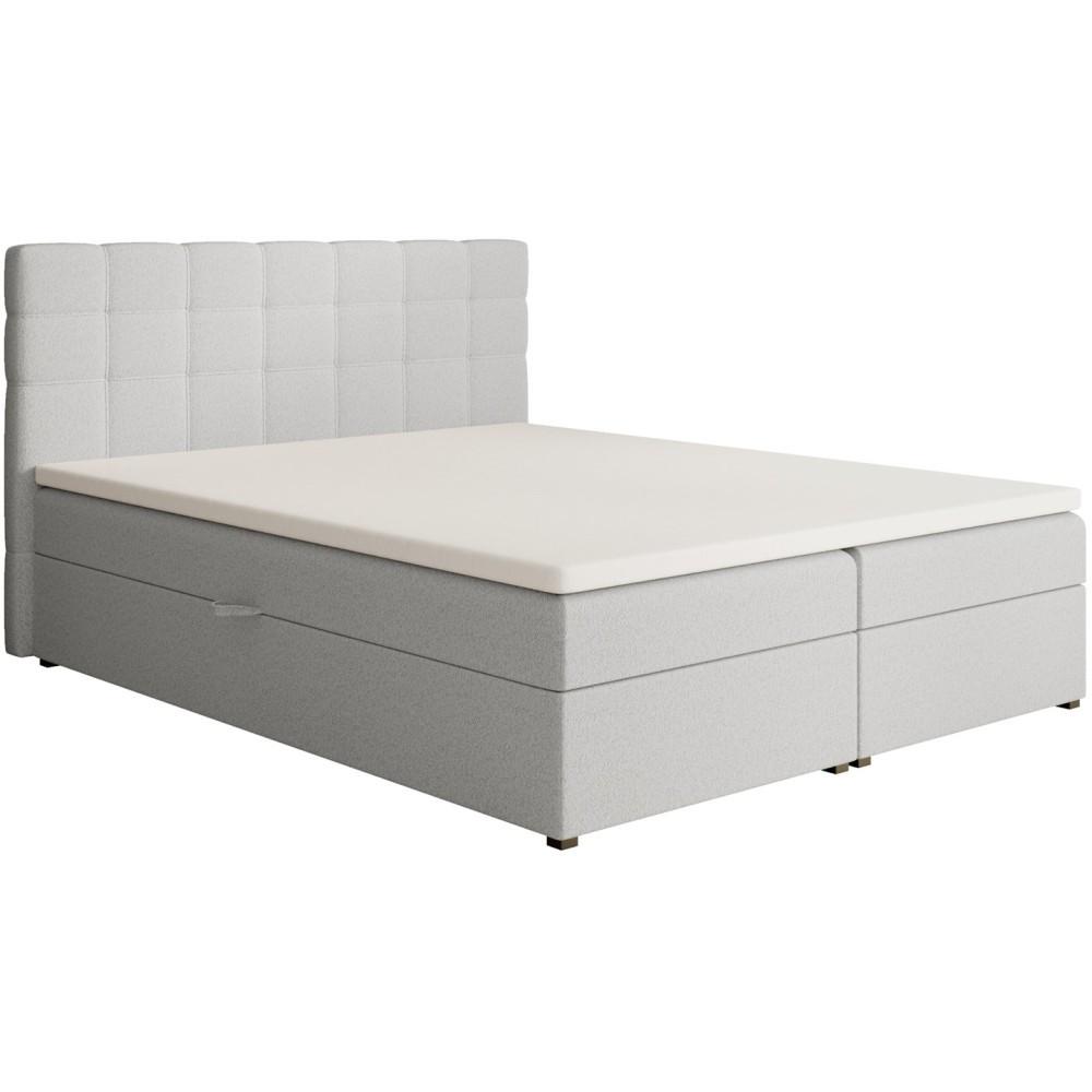 POLSTERBETT Topiq I 164/203/103 dunkelbeige, Bouclé-Stoff - Hellgrau, Holzwerkstoff (160/200cm) - Beautysofa