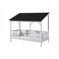 HAUSBETT Kata 214x174x105 aus MDF+Massivholz in Weiß/Schwarz - Schwarz/Weiß, Holzwerkstoff (90/200cm) - 58aufmkessel
