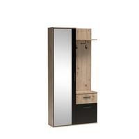 GARDEROBENSCHRANK RAMO 97/195/30 Modern Garderobenschrank Eiche Artisan - Schwarz/Eiche Artisan, Holzwerkstoff (97/195/30cm) - MASSENO