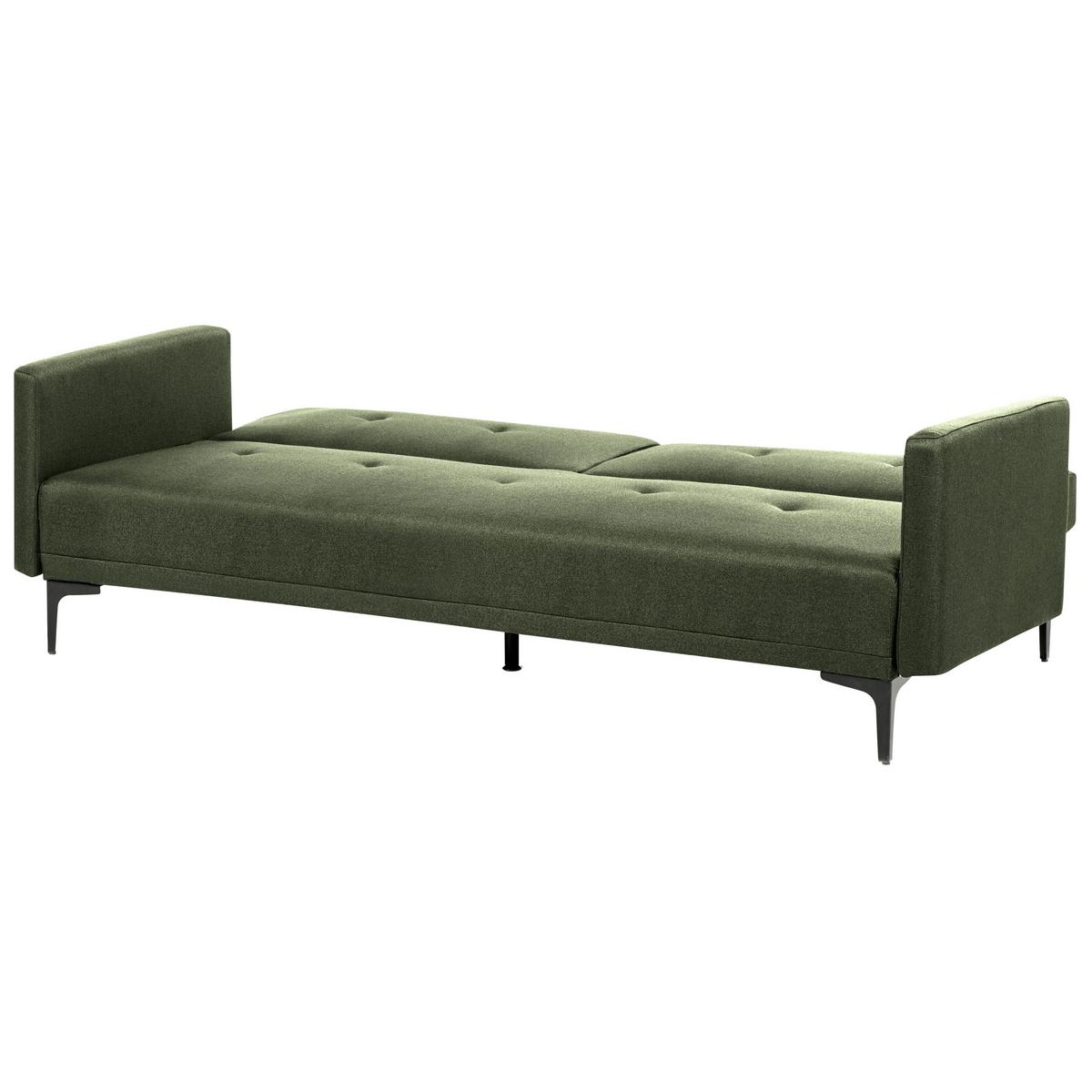 3-SITZER-SCHLAFSOFA dunkelgrün/schwarz Lucan - Schwarz/Grün, Textil (191/75/91cm) - Beliani