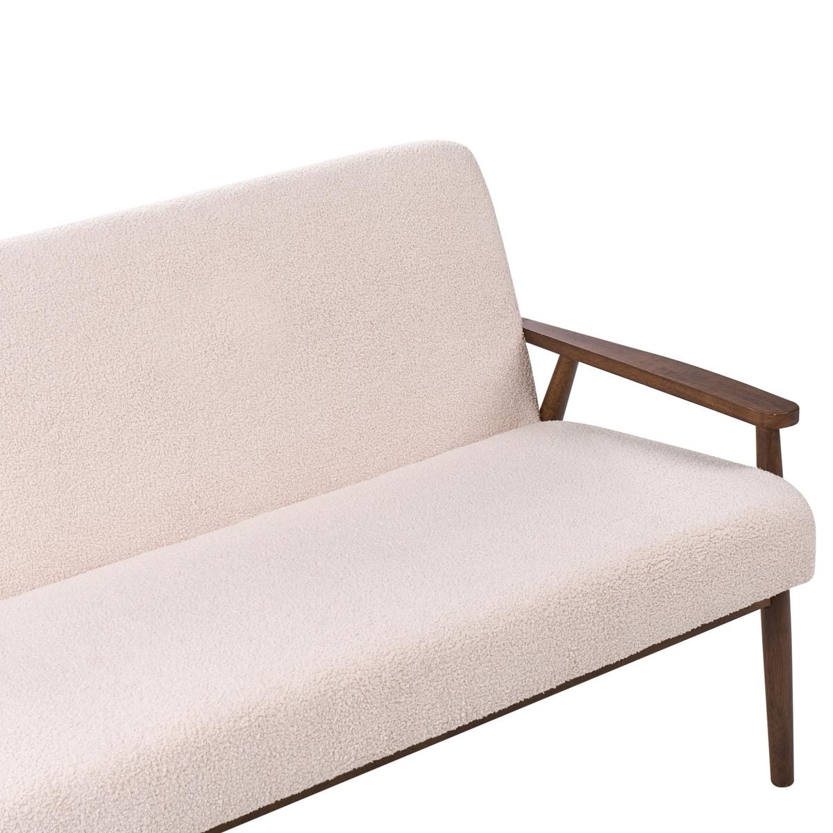 3-SITZER-SOFA Bouclé Dunkelbraun/Beige Esrum - Dunkelbraun, Textil (151/79/72cm) - Beliani