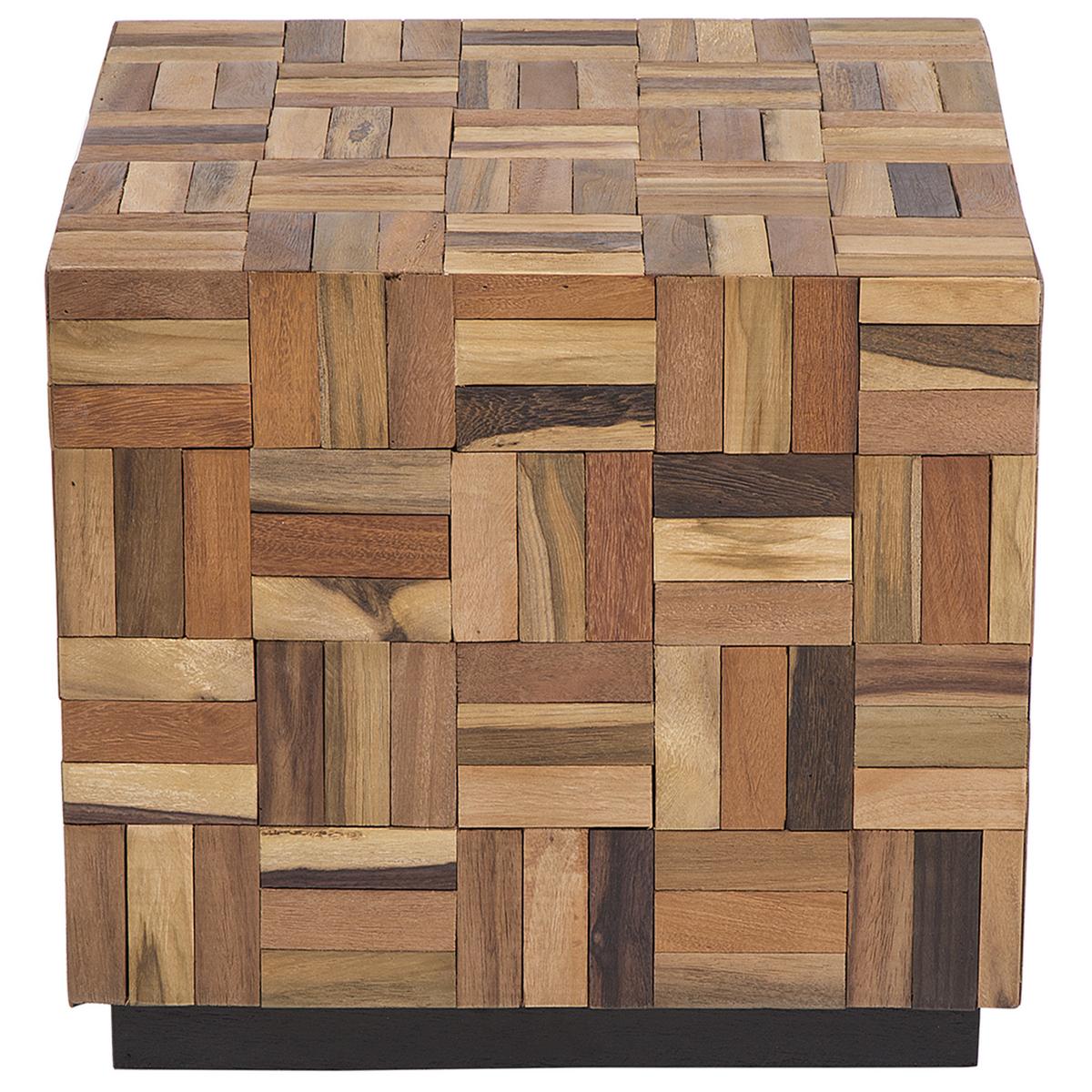 COUCHTISCH Teakholz braun quadratisch 45/45 cm Gameti - Dunkelbraun, Holz (45/45/40cm) - Beliani