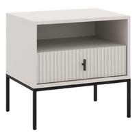 NACHTTISCH Marvello mit 1 Schublade, Kaschmir+Schwarz - Kaschmir/Schwarz, Holzwerkstoff/Metall (54/52/39cm) - Beautysofa