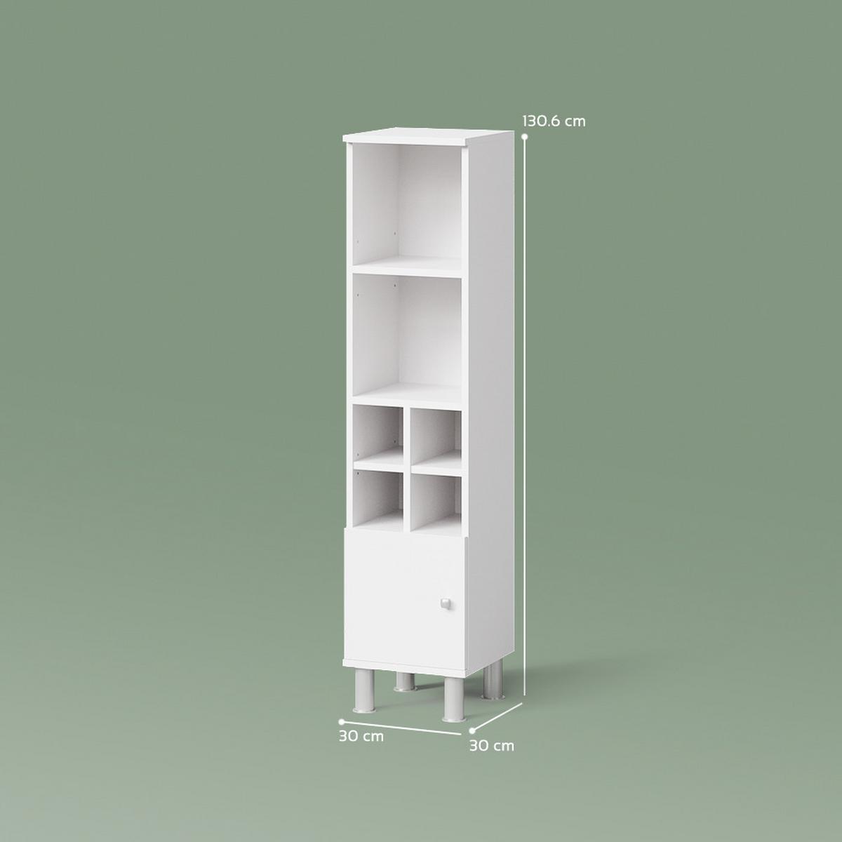 MIDISCHRANK Fucino Weiß 30 x 95 cm - Weiß, Holzwerkstoff (30/95/30cm) - Livinity®