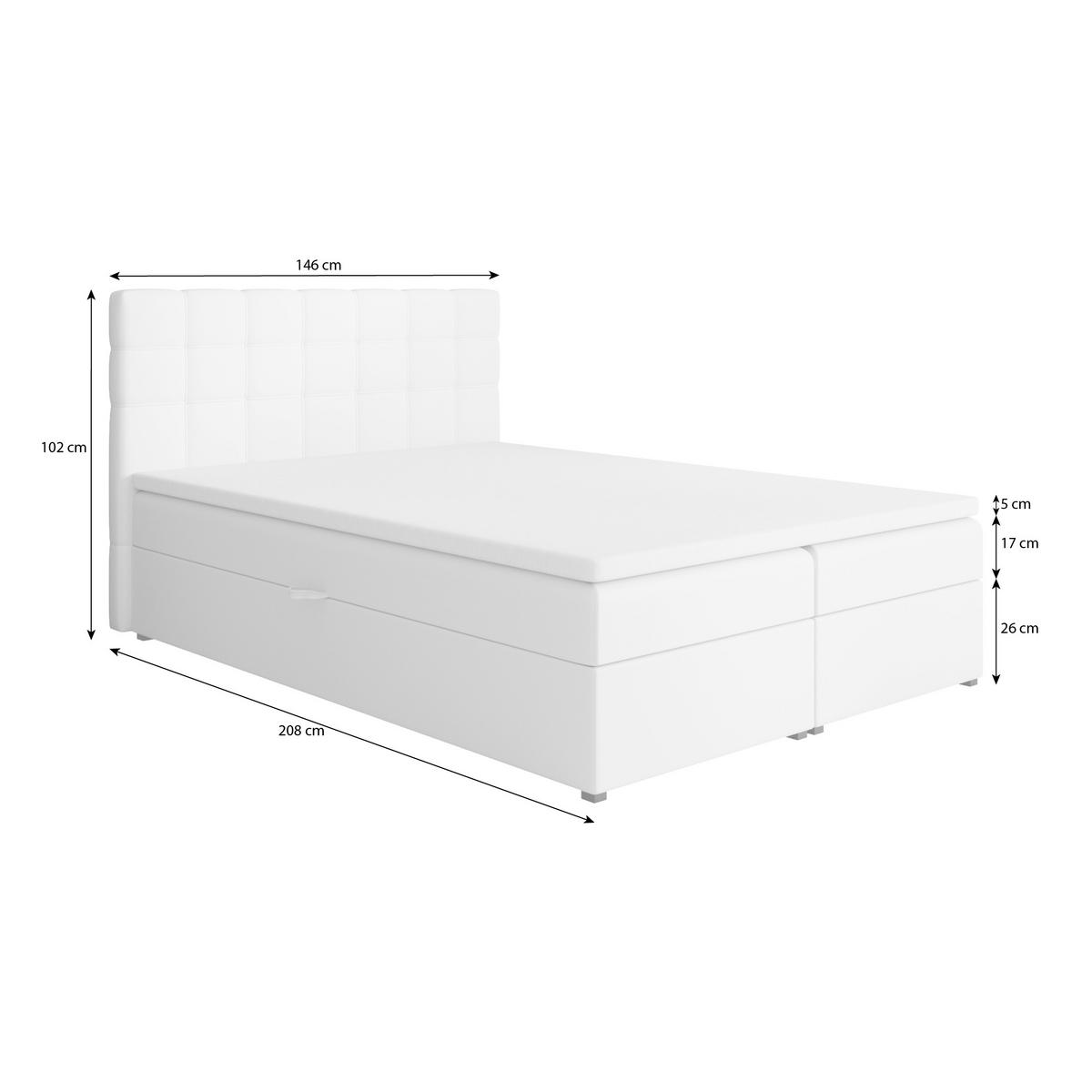 POLSTERBETT Topiq 144/203/103 weiß - Weiß, Holzwerkstoff/Textil (140/200cm) - Beautysofa