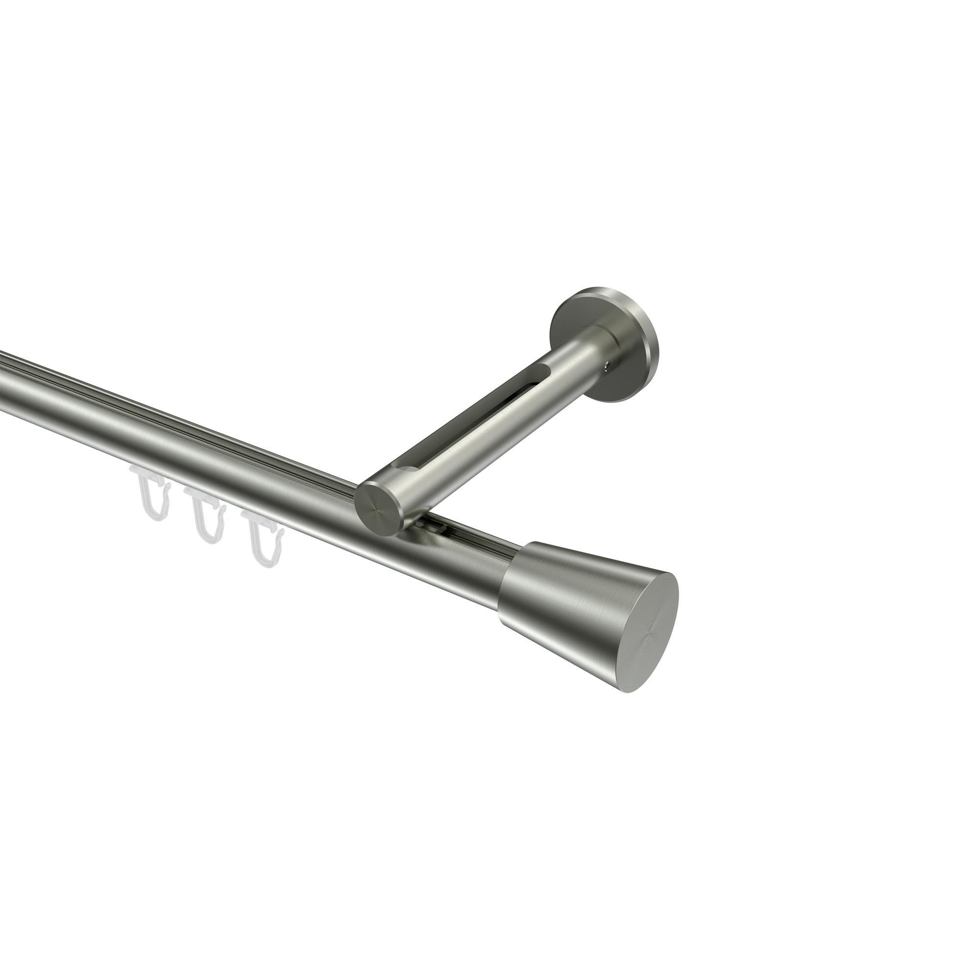 GARDINENSTANGE INNENLAUF Siteno Sitra 200 cm, 1-läufig, 20 mm Ø Edelstahl-Optik - Edelstahlfarben, Metall (200cm) - INTERDECO