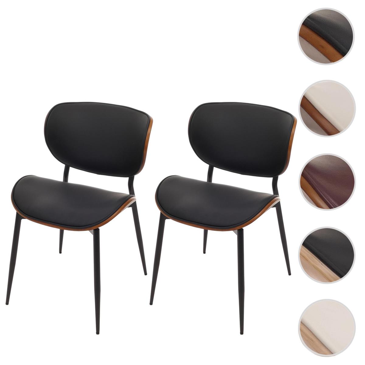 ESSZIMMERSTUHL Walnuss Dekor, Schwarz - Walnussfarben/Schwarz, Textil (50/80/51cm) - MCW