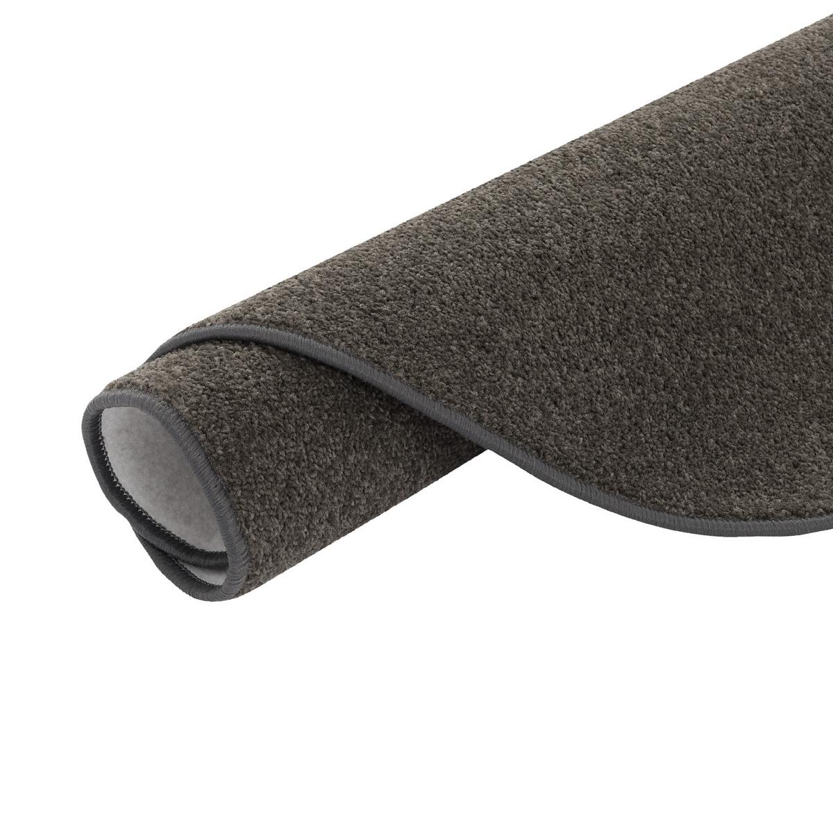 TREND VELOURS TEPPICH JOY RUND - Dunkelbraun, Textil (100/100cm) - Snapstyle