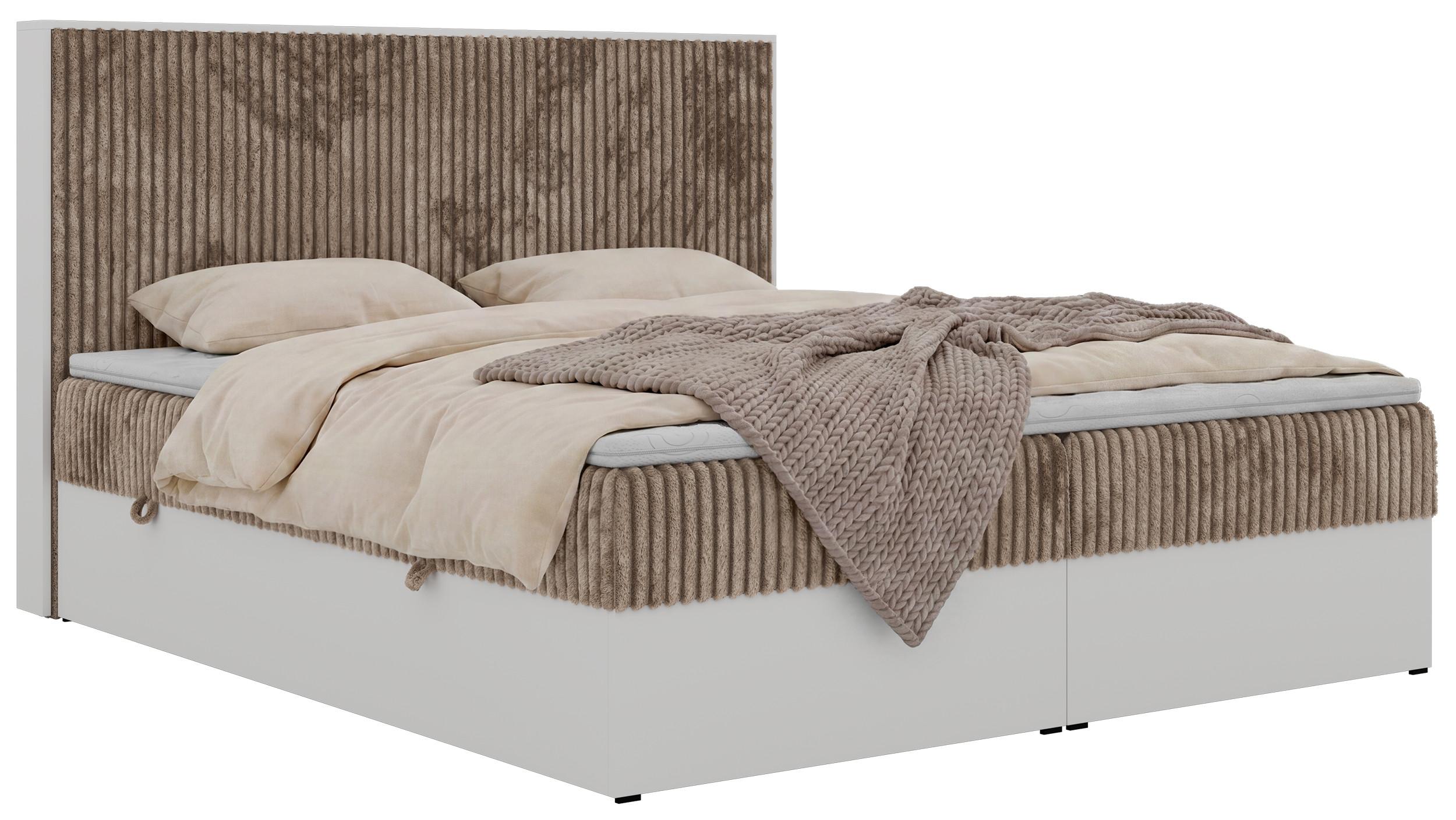 BOXBETT TRAVIT 180/200 - Braun Cord - Topper Visco - H4 - Schwarz/Braun, Kunststoff/Textil (180/200cm) - MKS